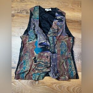 Tres Paquette Byer California vintage patterned gothic button up vest
